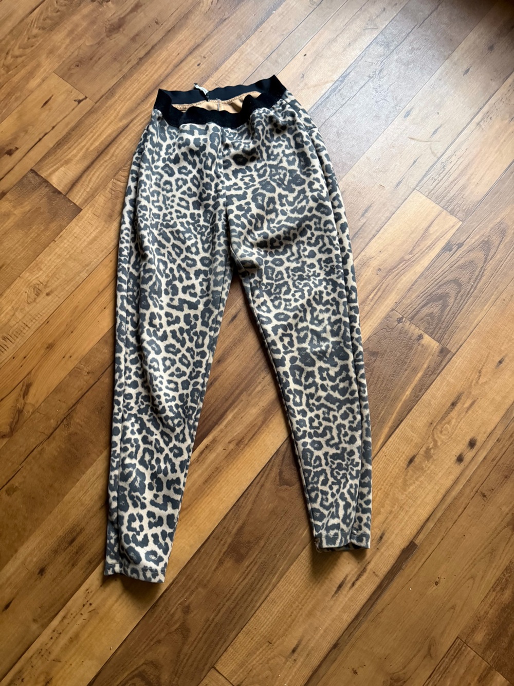 Zara Grey and Black Leopard Print Knit Leggings